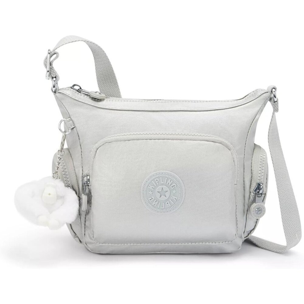 Mini Metallic Crossbody Bag Water Resistant Polyester Adjustable Strap